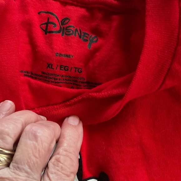 Disney Red Mickey Mouse Unisex Long Sleeve Tee - Picture 2 of 4